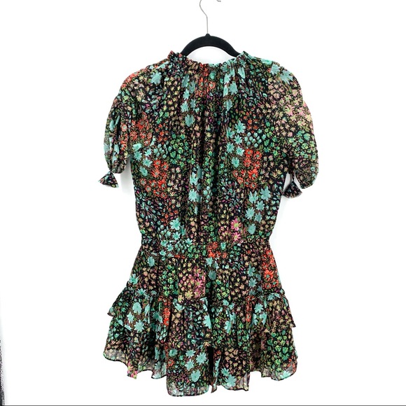 Skylar + Madison Mixed Berries Floral Smocked Mini Dress Size Medium - Picture 5 of 13